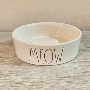 New Rae Dunn Meow Dish Pets Cats Artisan Collection Food Water